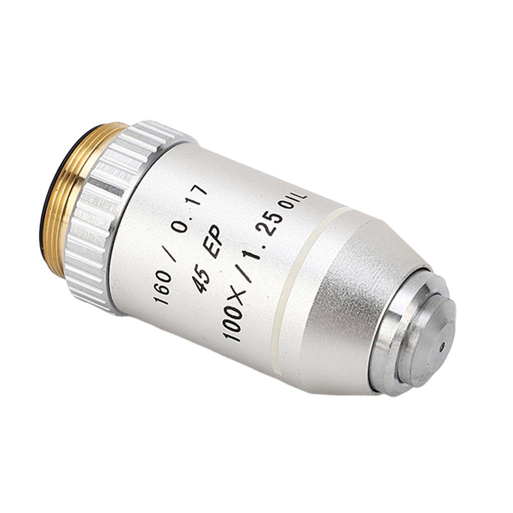 Achromatisches Mikroskopobjektiv 100X Standard RMS-Gewinde Federschutz Biologisches Mikroskopobjektiv