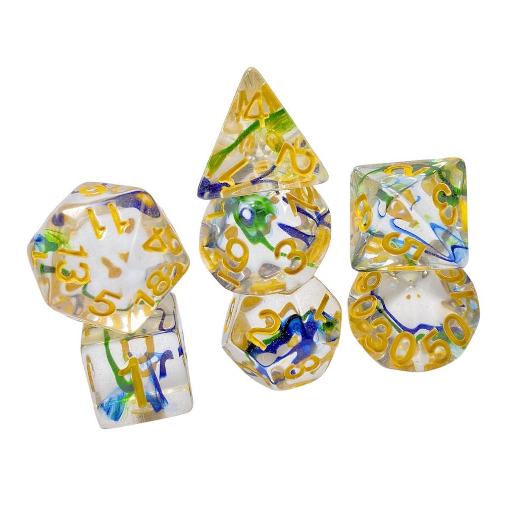 7Pcs Dice Set D20 D12 D10 D8 D6 D4 Game Dices Set for Bar Role Playing Game