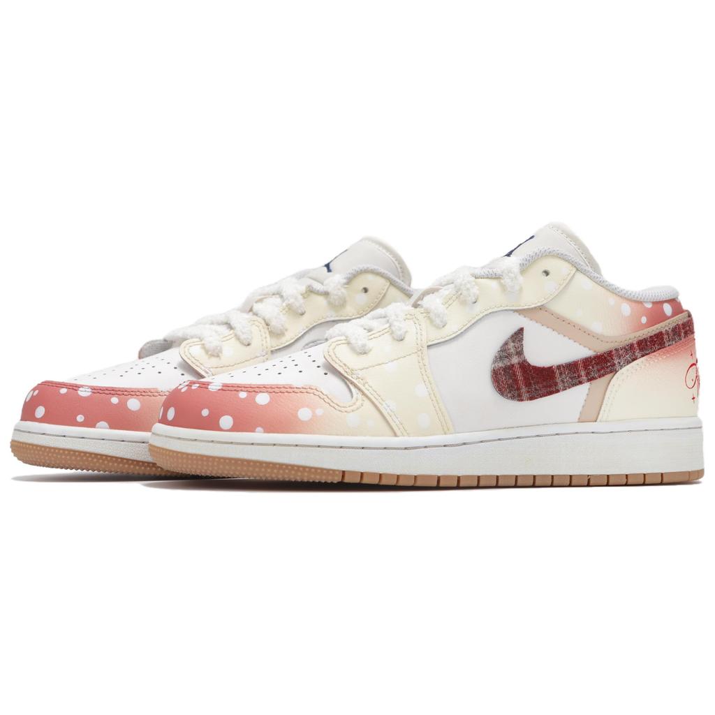 Jordan Air Jordan 1 Abrasion Resistant Abrasion Resistant Low top Vintage Basketball Shoes Women's Ecru Red 553560-146(Team24-)