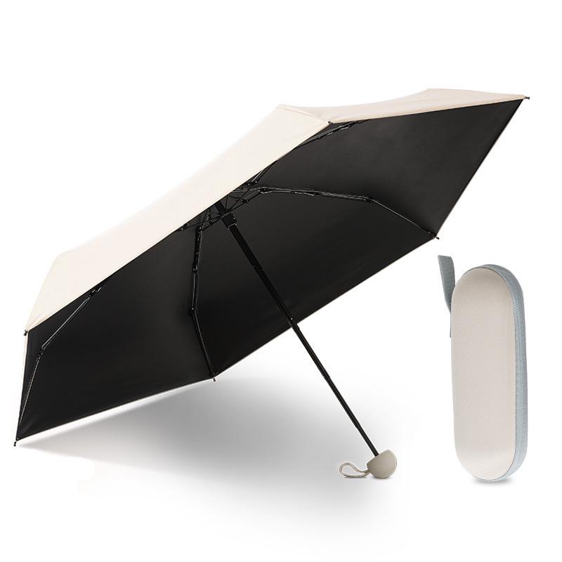 Compact Five-Fold Mini Umbrella: Portable Capsule Design for Sun & Rain, Dual-Use, Anti-UV Protection for Women