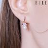 14K Wave Pearl One-Touch Earrings (Gold Pin) ELGPEE430