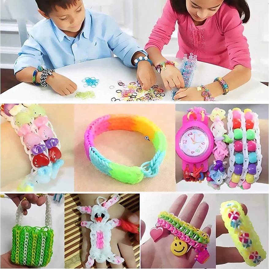 Elastische Bänder zum Herstellen von Schmuckarmbändern Loom Bands Loom Set XXL