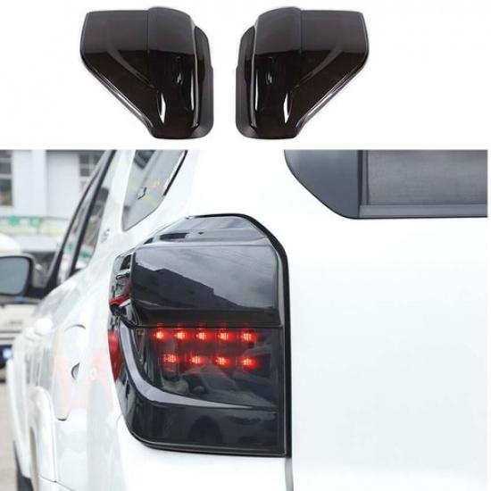 Smoked Black Rear Taillight Lamp Guard Decor Cover Trim Bezels for 4Runner 2014+