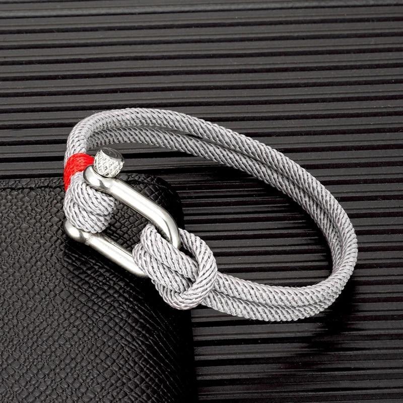 Männer Doppel Strang Armband Frauen Schäkel Seil Armbänder Outdoor Survival Armreif