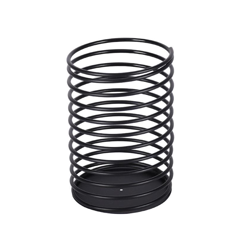 Iron Wire Decompression Pen Holder - Retractable Metal Spring Round Office Organizer