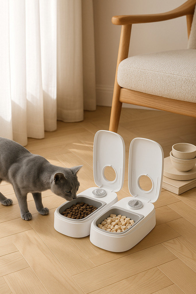 Haustier Katzen und Hunde Regelmäßig Rationiert von Mahlzeiten Gesunde Automatische Feeder Timing Feeder