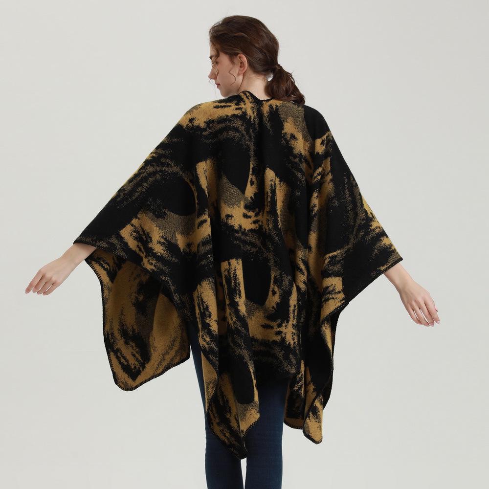 Women's Plus Size Imitation Cashmere Double-Sided Jacquard Shawl