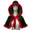 Vintage Christmas Hooded Cape With Polyester Material For Festive Event Wear