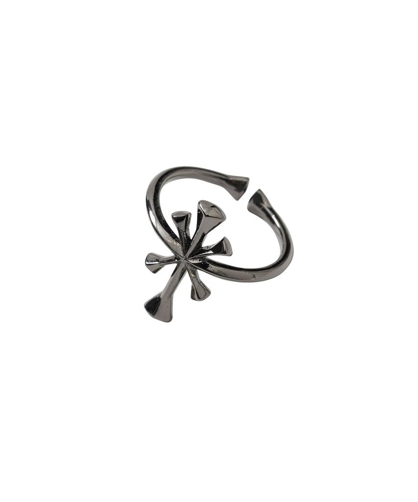 Ajobyajo Cross Symbol Ring [Black]
