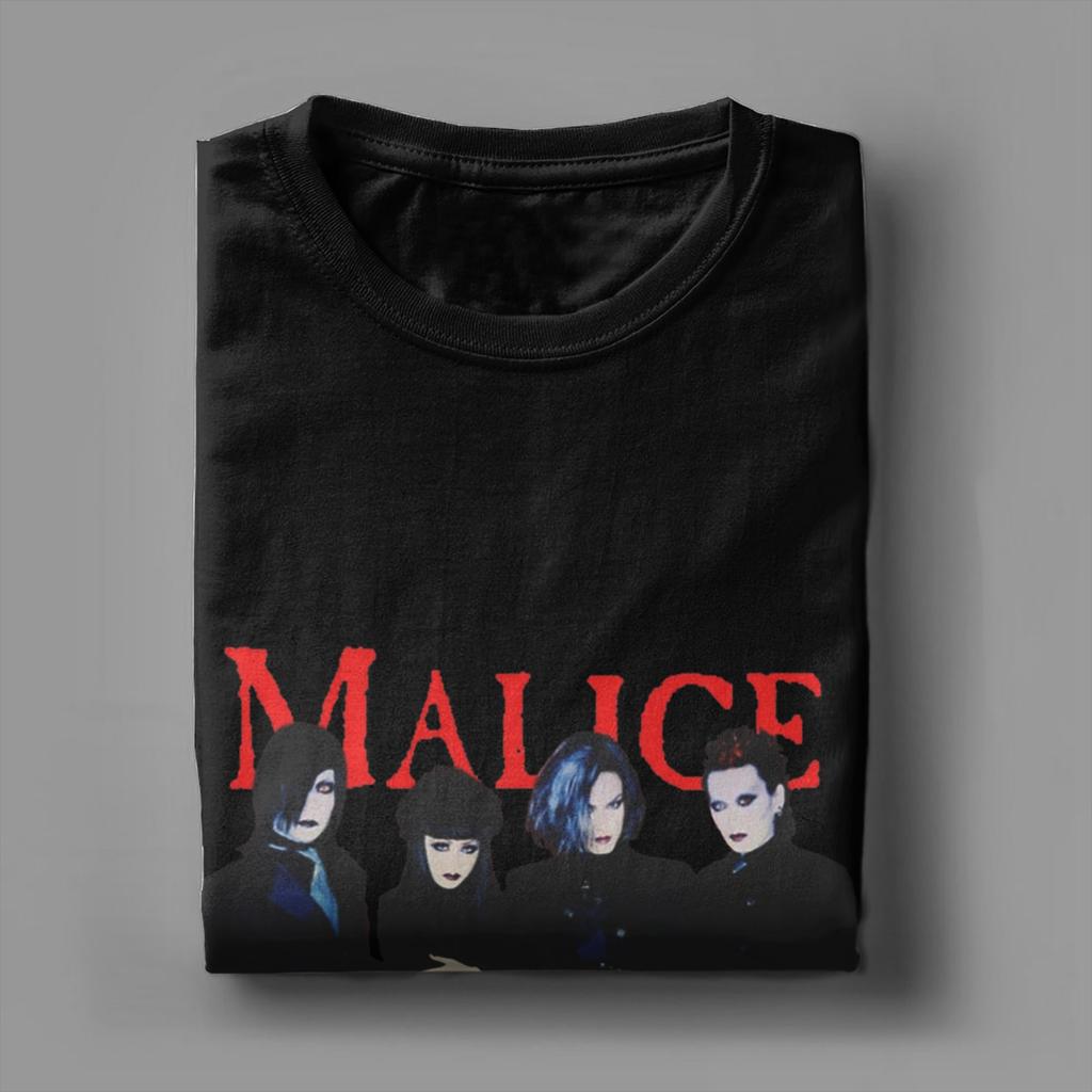 MALICE MIZER Baumwoll-T-Shirt für Herren Beach Voyage Tour Band Streetwear T-Shirts O-Ausschnitt Harajuku Tees Übergroße Muster Tops