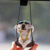 Swinging Bulldog Car Hanging Ornament Cute Resin Dog Car Interior Decoration Auto Rearview Mirror Hanging Accessories