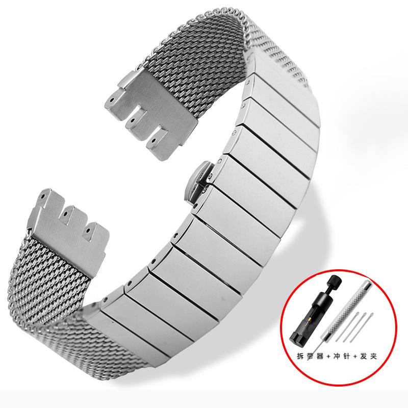 Per Swatch IRONY YAS112 /YGS749 Orologio da Uomo con Cinturino a Maglia Intrecciata in Acciaio Inossidabile Catena Cinturino in Metallo Serie YIS YVS 17mm 19mm 20mm 21mm