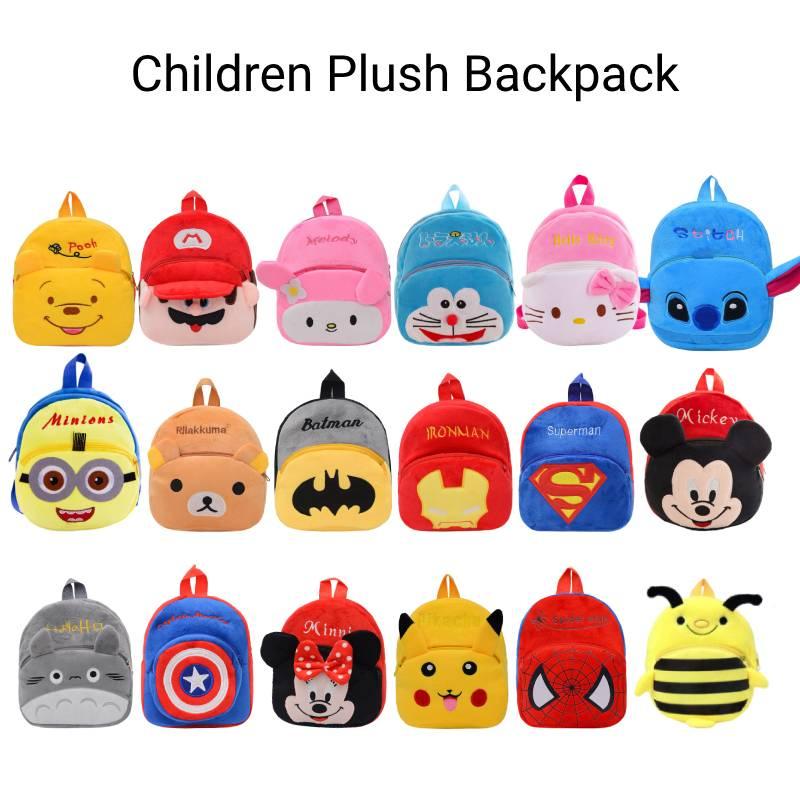 Cute Baby Children Plush Backpack Cartoon Anime Korean Version Kindergarten Early Education Shoulder Bag Anti-theft Shockproof 20*25cm