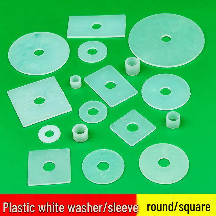 

White Insulating Glass, Mirror, and Handle Washer Set: Plastic Round, Square Flat, Sleeve Washers Round 18.5mm 6-Hole Washer (Transparent)