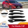 Gloss Black Carbon Fiber Chrome Door Handle Stickers Cover for Mazda 3 4th Gen BP     Car Exterior Accessories