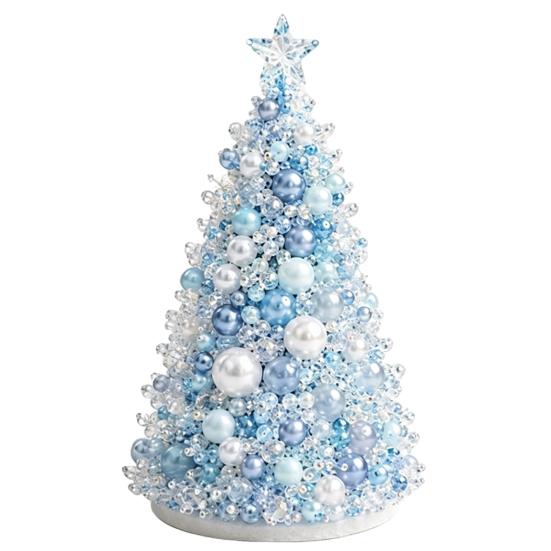 Decorative Bead Tree Assembly Dreamy Beaded Christmas DIY Kit, Handmade Holiday Craft, Multicolor Creative Craft Unique Tabletop Decor for Adults,