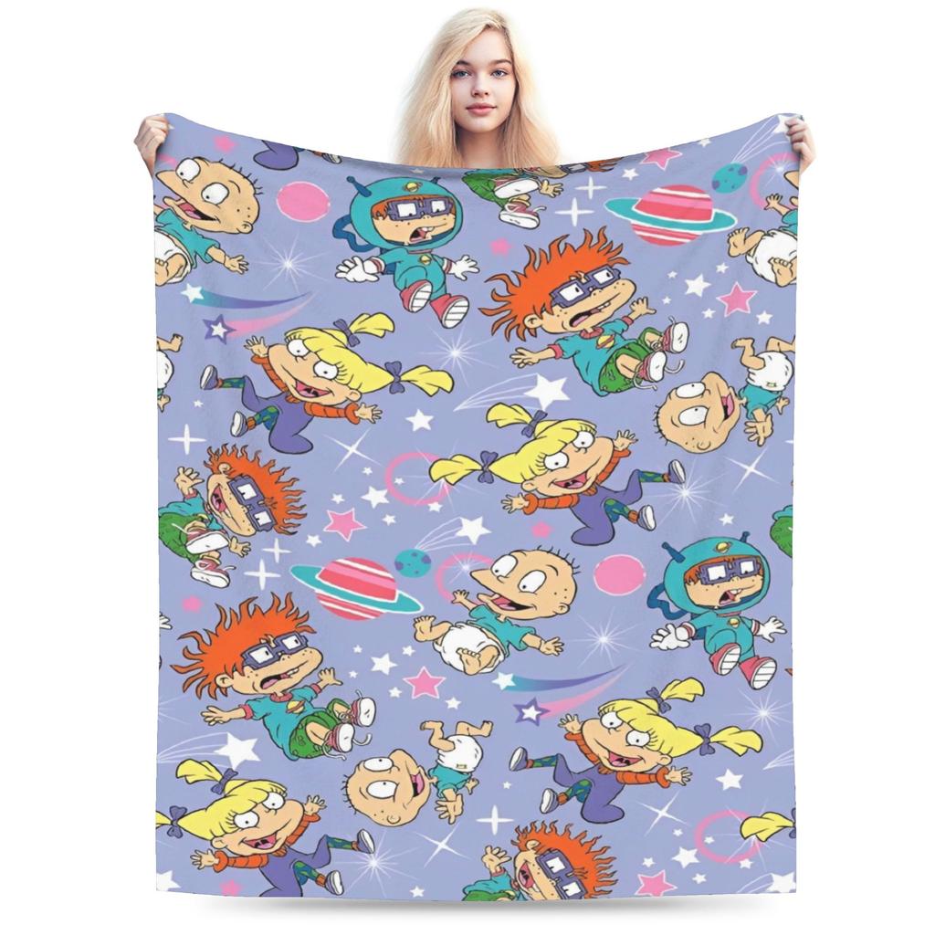 Relax Rugrat Pile Up Anime Cartoon Kids Blanket Merch Sofa Decorative  Throw Blankets Soft Velvet for Travel