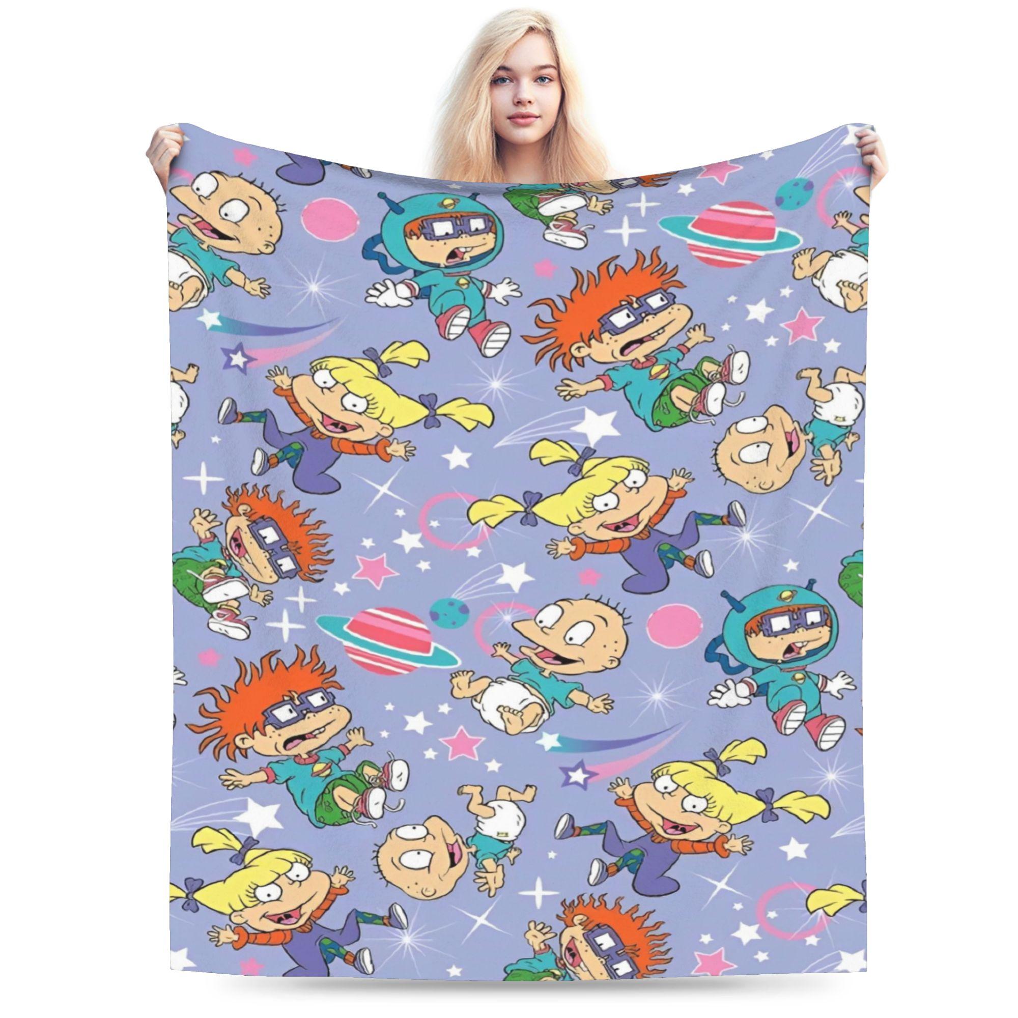 Stylish rugrat cartoon anime  Blanket Super Soft Fleece  Relax Throw Blankets Machine Washable 30x40in