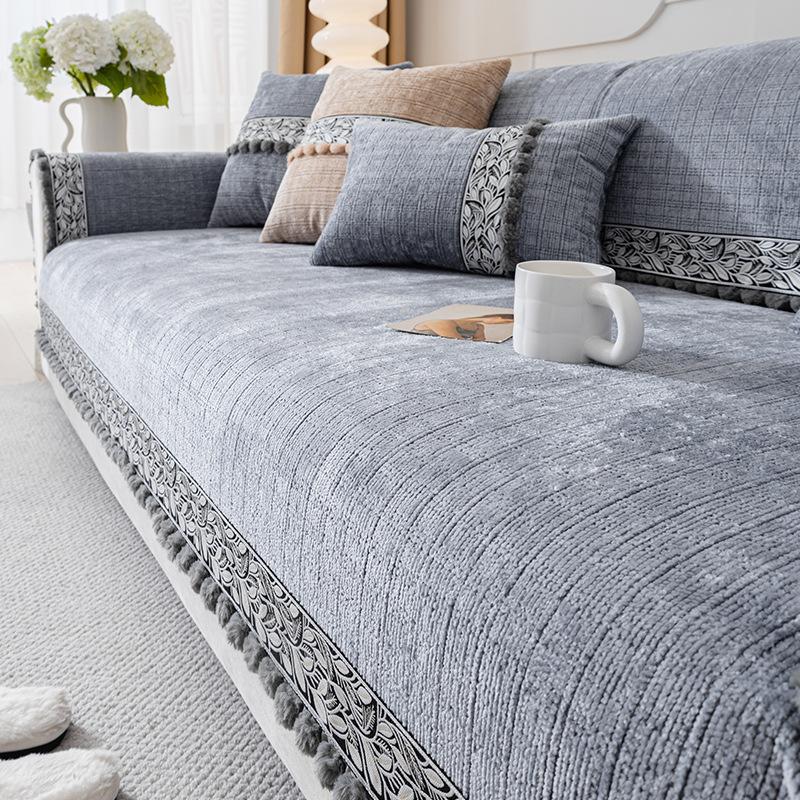 1pc Chenille Sofa Cushion, Anti-Cat Scratch,All Seasons Use, Durable, Suitable for Living Room, Bedroom, Office Decoration Sofa Protector