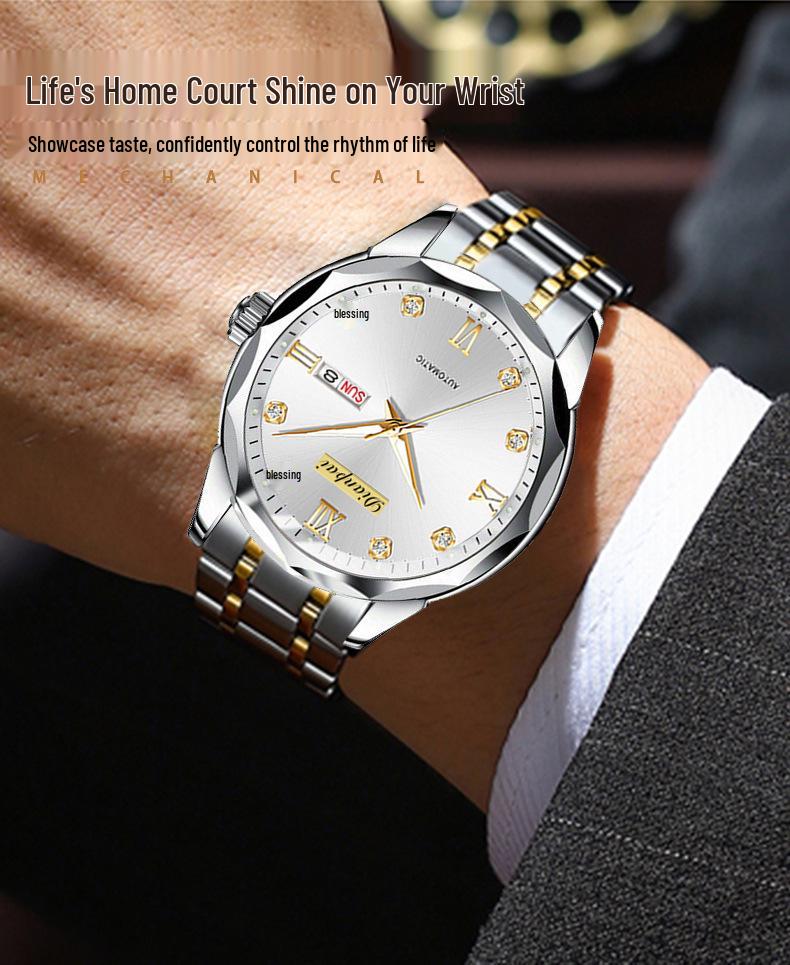 Dian Pai Men's Automatic Multifunction Waterproof Luminous Watch