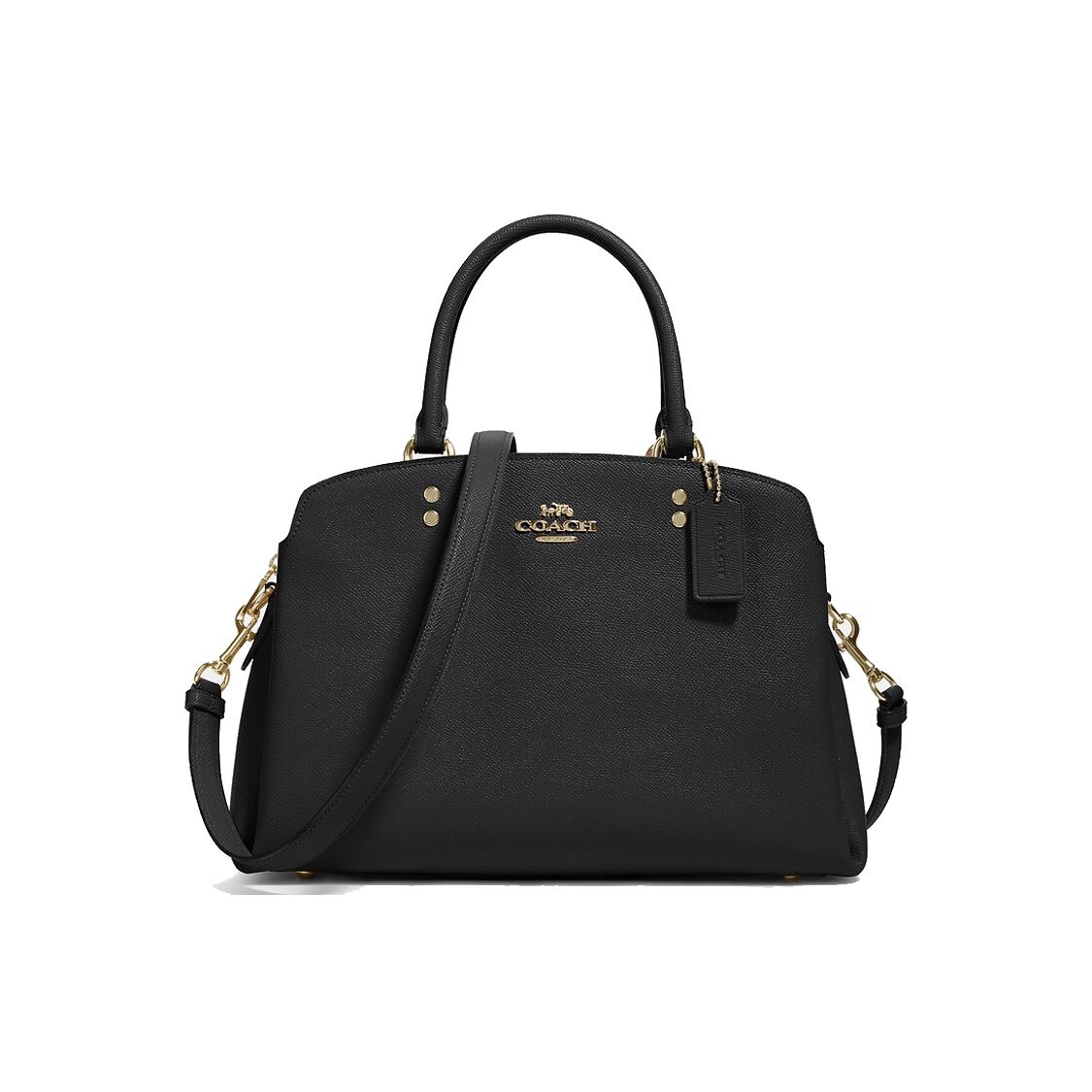 

Coach Lillie 33 Logo Zip Closure Leather Shoulder Crossbody Tote Bag Large Women handbags Black 91493-IMBLK Gift Box Set (Basic Set+Yellow Box)