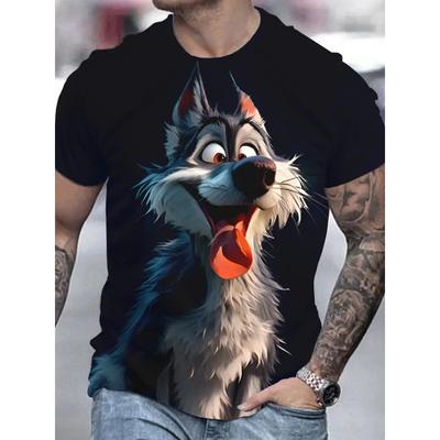 Lustiges Herren-T-Shirt Sommer Casual Rundhals Kurzarm Tierdruck Outdoor-Mode 2025 Herrenbekleidung Street T-Shirts