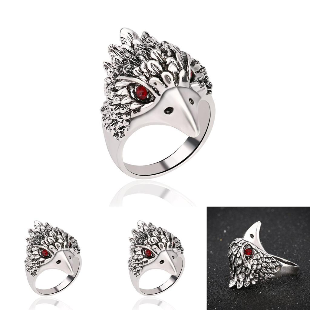 Stylish And Versatile Cool Punk Animal Ring Eagle Biker Ring Fashion Jewelry