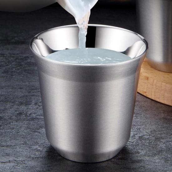 86ml Dvouvrstvý účinný šálek na kávu z nerezové oceli Praktický tepelně odolný šálek na vodu Home