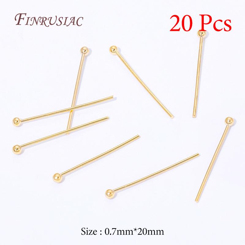 18K Gold Plated Head Pins DIY Earrings Findings,Brass Flower Head Pins For Jewelry Making Supplies Accessories