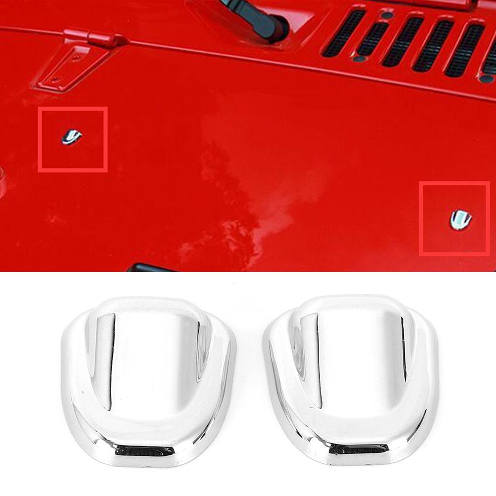 2pcs Car Windshield Wiper Spray Nozzle Trim Cover Protector Fit for Jeep Wrangler 2007 2017