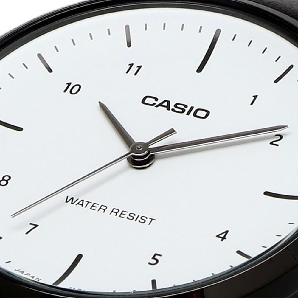 Casio Analog Quartz Women's Watch LTP-VT03BL-7B White Black Leather Band Imported Model