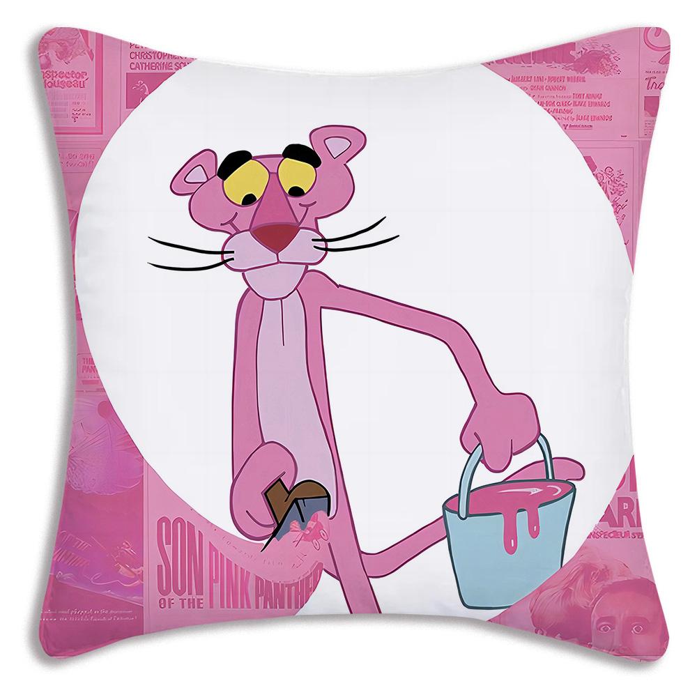 Anime Pink Für P-Panthers-Kissenbezüge Cartoon Sofa Dekoratives Zuhause Zweiseitiger Druck Kurzer Plüsch Niedlicher Kissenbezug