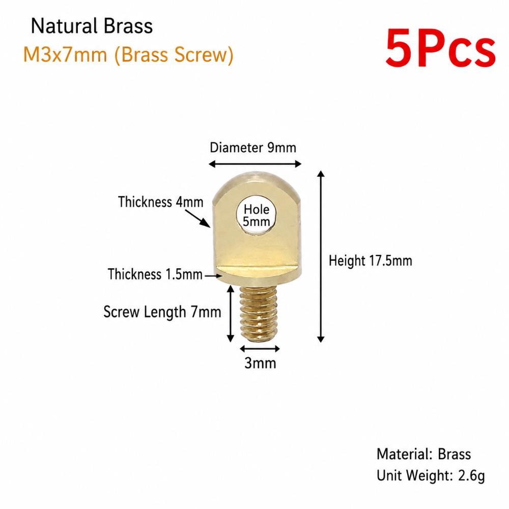 5Pcs M3-M10 Brass Eye Bolts Brass Lifting Ring Eye Bolt for Wire Rope Plant Light Suspension