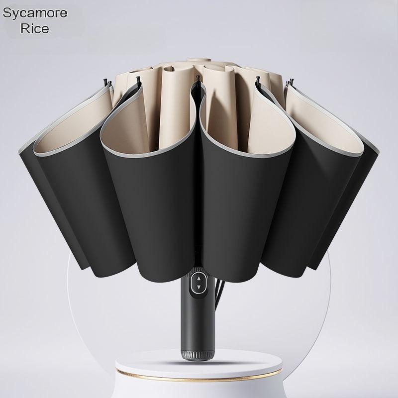 Fully Automatic Reverse Business Sun Umbrella Thickened Reinforced Wind-resistant Men's Car-mounted Sunshade Folding Umbrella