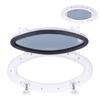 White Oval Portlight Tempered Glass Opening Window for Marine Boat Yacht RV 16 x 8‑5 8in