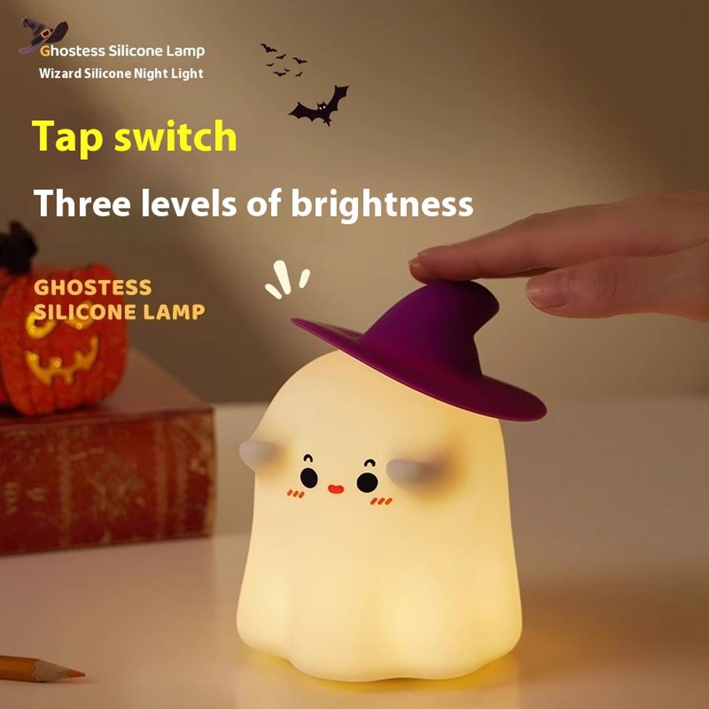 Rechargeable Halloween Led Night Light Bedroom Bedside For kids Pumpkin Silicone Gift Children’s Lamp Baby Child Nursery Cartoon