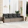 VidaXL Garden Lounge Set with Cushions 4 Pcs, Patio Sofas, Patio Furniture Set, Outdoor Furniture, Grey 3252217