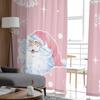Rosa Weihnachtsbaum Schneeflocke Weihnachtsmann Tüllvorhänge für Wohnzimmer Schlafzimmer Dekor Chiffon Transparent Voile Küchenfenstervorhänge