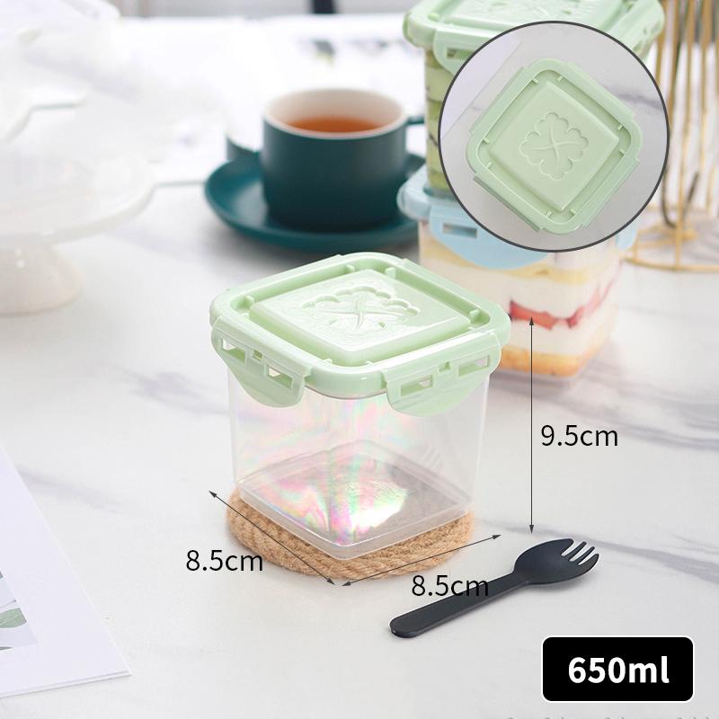 Cutie Mousse Reutilizabilă Tort Mii de Straturi Cu Furculiță Cupă Fructe Cutie Ambalaj Desert Tiramisu Înghețată Cutie Lapte de Soia