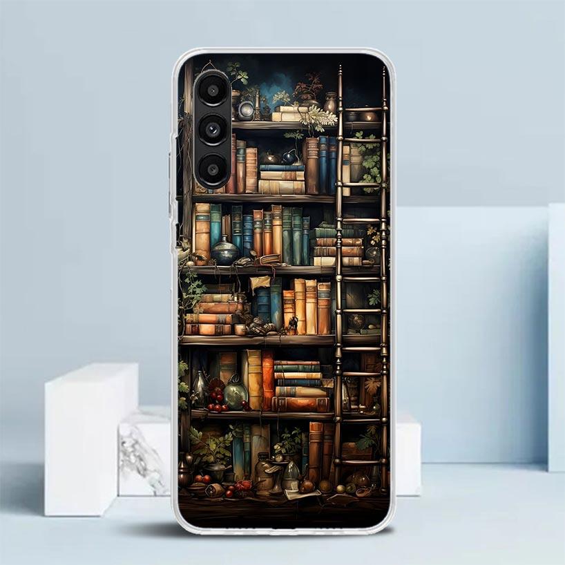 Read Books Illustration Reading Cover for Samsung Galaxy A17 A37 A57 A16 A26 A36 A56 A15 A14 A55 Phone Case A13 A53 A25 A35 A24
