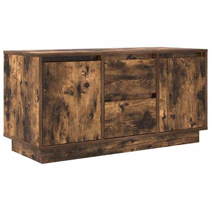 VidaXL Meuble TV avec lumières LED chêne fumé 100x41x50 cm, support TV, meuble télé, meuble multimédia, banc TV, meuble 861413