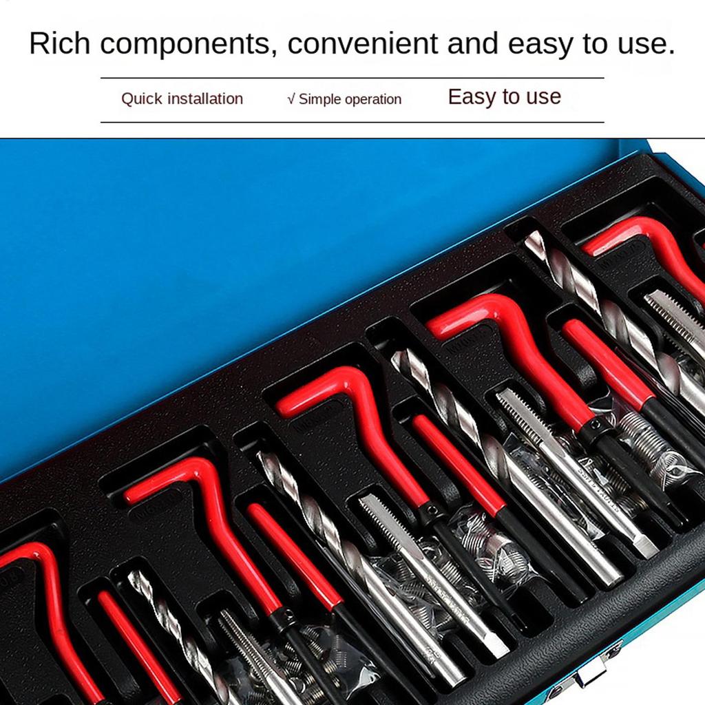 Small Engine Repair Tools Thread Cylinder Gadgets Car Engine Tools Set with Coil Drill Bit Insert for Truck Vehicle Tractor