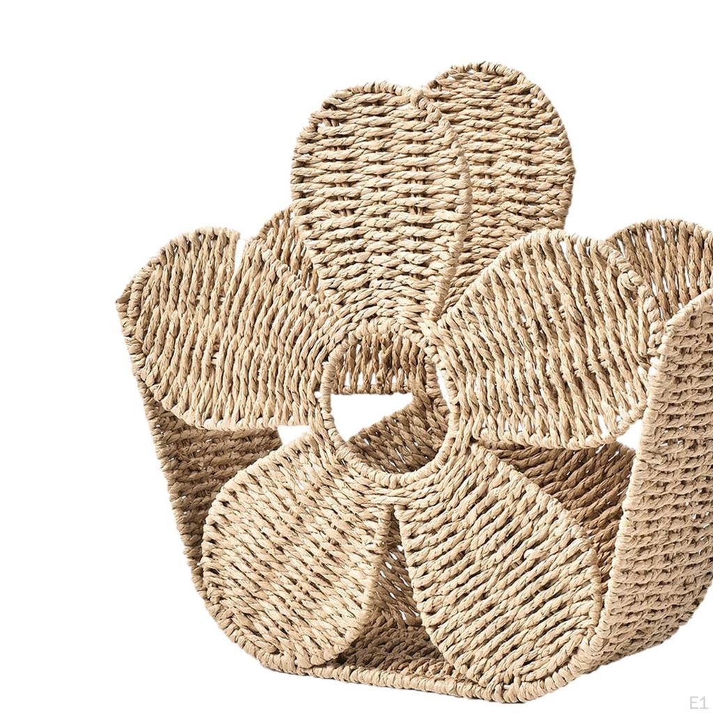 Magazine Rack Display Stand Handwoven Newspapers Holder Modern Practical Magazines Basket Bin Boho