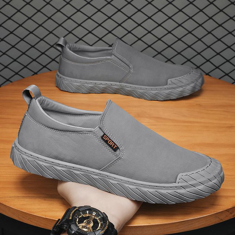 Work Men's Shoes 2025 New Spring Breathable Old Beijing Cloth Shoes Versatile One-pedal Lazy Casual Shoes Canvas Shoes