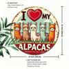 Vintage Round Alpaca Metal Sign 8 Inch Retro Tin Plaque Wall Art Decor for Home Bar Cafe