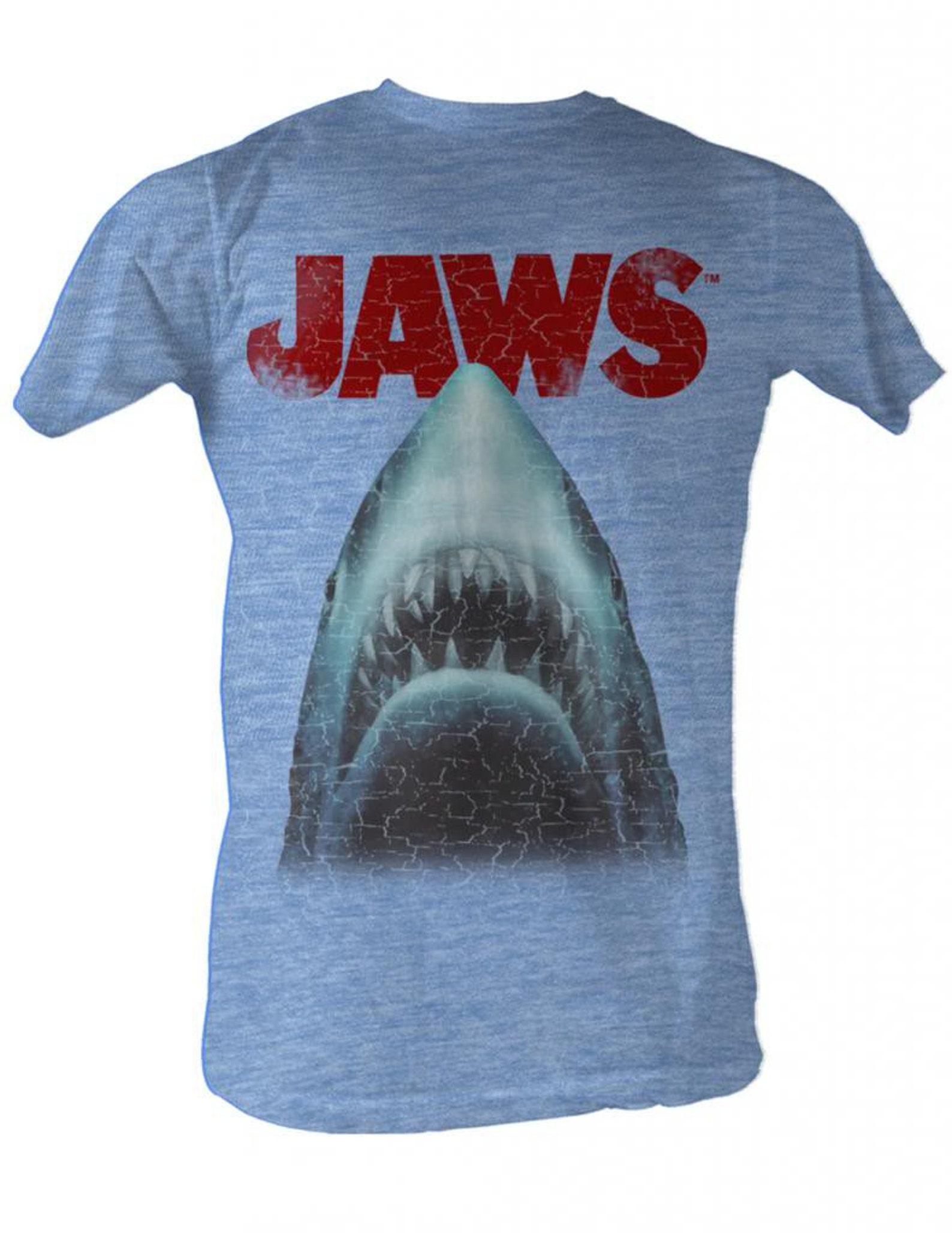 Jaws Stressed Out Light Blue Heather Adult T-Shirt M
