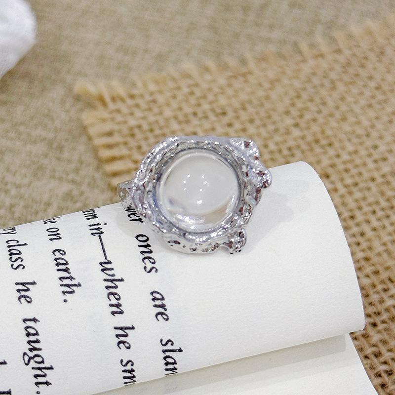 Heller Mond und Sterne~ Mondstein Unregelmäßiger Öffnungsring Damen Nischendesign Fortgeschritten Süß und Cool Stapeln Tragen Zeigefingerring