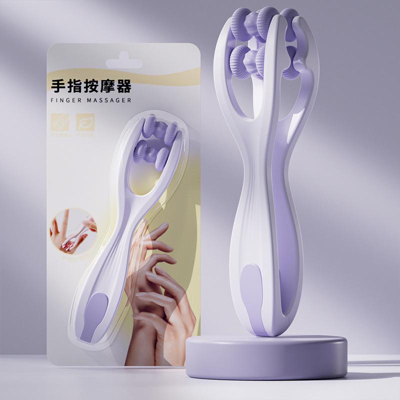Finger Massager Dual-Row Roller Design Easy Use Relieve Finger Fatigue Promote Blood Circulation Portable Roller Finger Massager