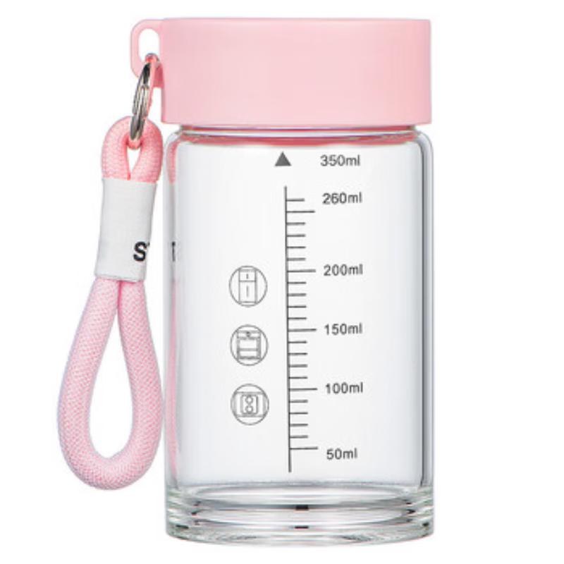 LINGCHEN Portable High Borosilicate Glass Water Bottle