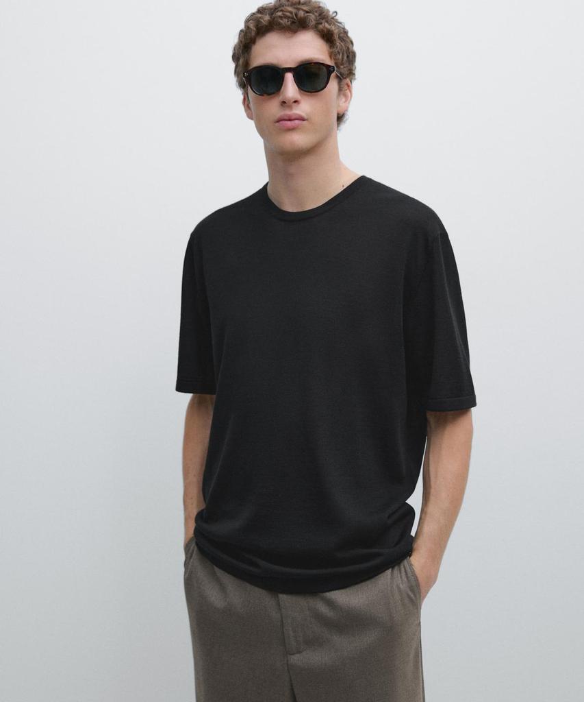 Masimodutti Wool Blend Short Sleeve T-Shirt